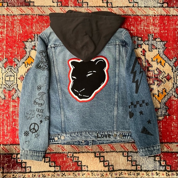 Lauren Moshi Stevie Varsity Panther Jean Jacket - Picture 15 of 16